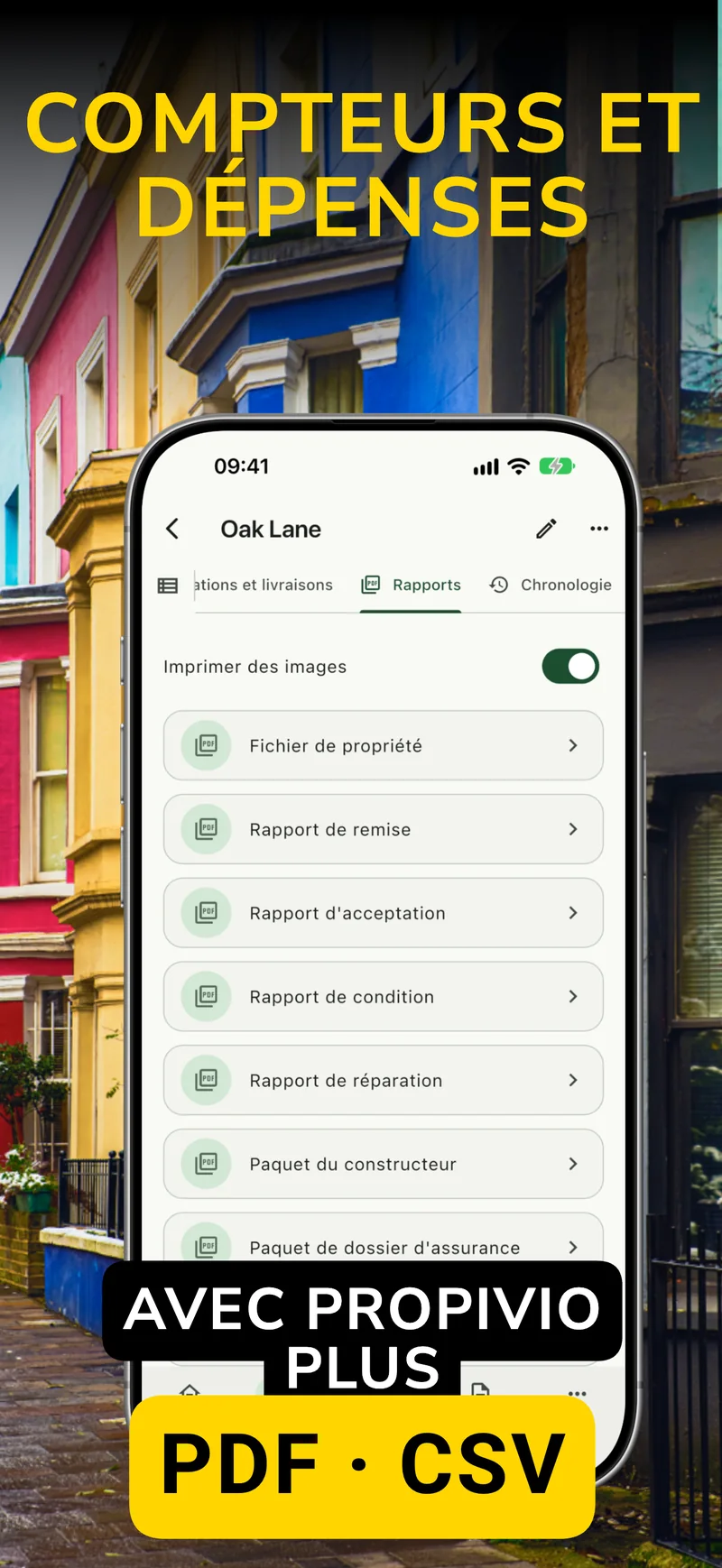 Propivio · Compteurs et historique