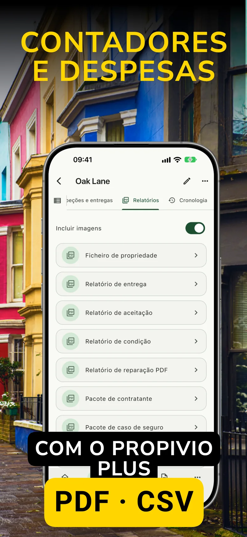 Propivio · Contadores e histórico