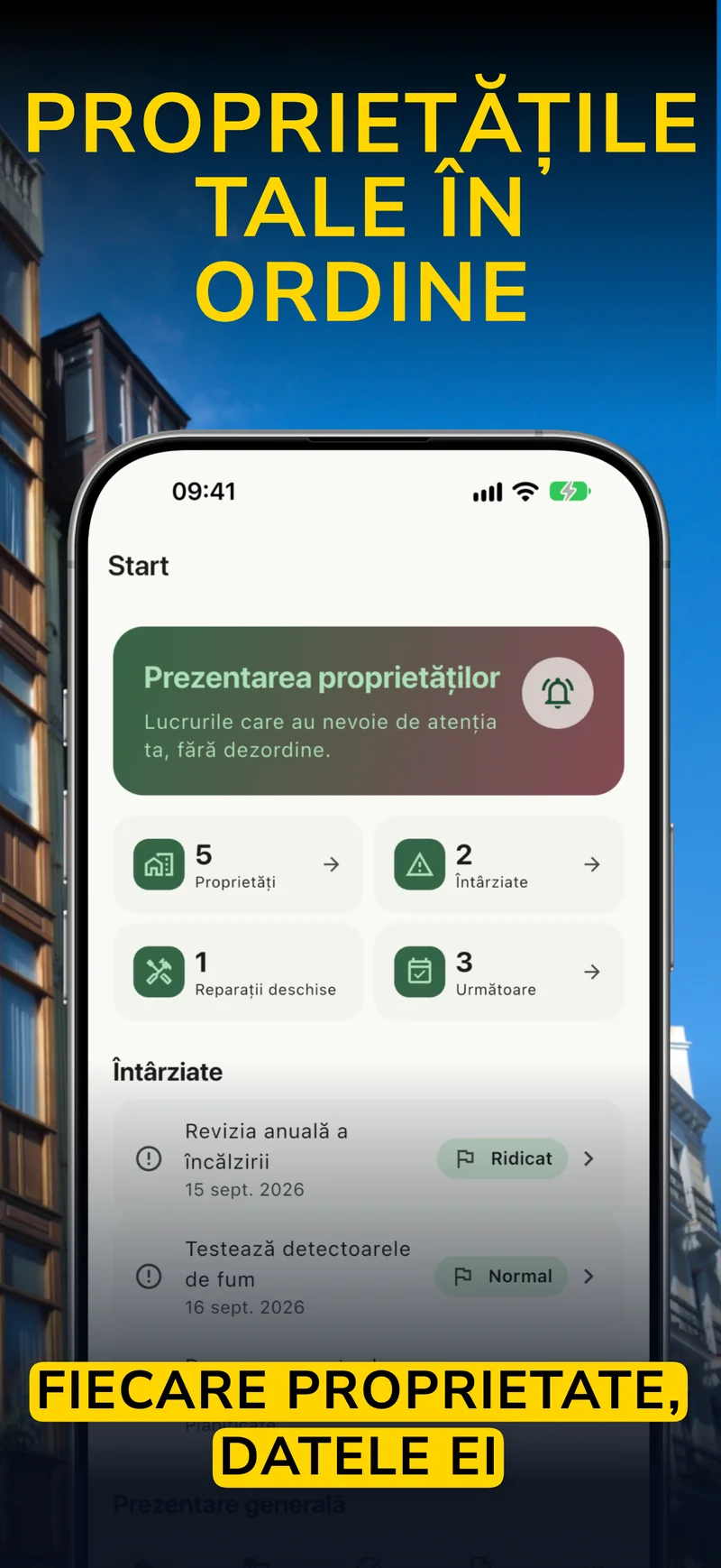 Propivio · Organizarea proprietăților